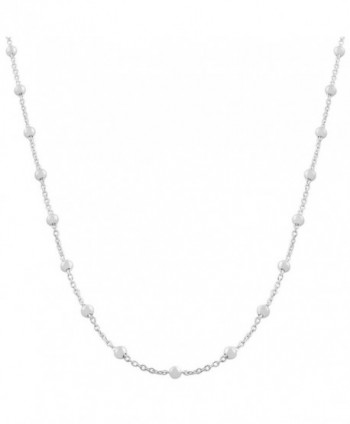 Sterling Silver 1.3-mm Beads on Cable Chain Saturn Necklace (36 Inch) - CN118NFDEE5