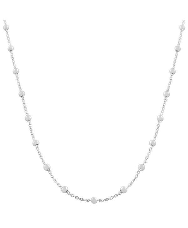 Sterling Silver 1.3-mm Beads on Cable Chain Saturn Necklace (36 Inch) - CN118NFDEE5