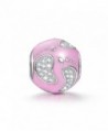 NinaQueen "Baby Feets" 925 Sterling Silver Pink Bead Charms - CH12GE0QG59