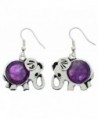 Lova Jewelry Elephant Earring - Amethyst Stone - CV12O1997WM