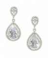 EVER FAITH Silver-Tone Wedding Teardrop Classic Earrings Clear CZ Crystal - CT11O5L2KRX