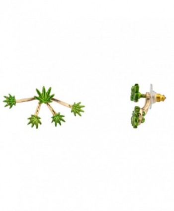 Lux Accessories Marijuana Weed 420 Pot Leaf Suspension Stud Earrings - CA123FINX9F