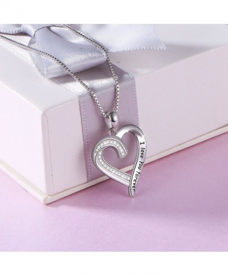 S925 Sterling Silver " I Love You Forever " Pendant Necklace-Box Chain