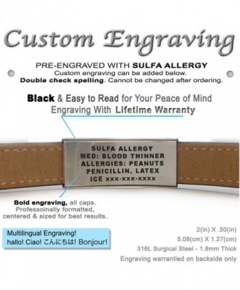 MyIDDr Pre Engraved Customized Allergy Bracelet