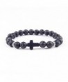 Cross Bracelet Black AgateTurquoise Lava Rock Bead Natural Stone Beads Bracelets - CV188R5UZ7H