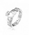 SHINYSO Fashion Jewelry Stainless Steel Unisex Claddagh with Celtic Knot Ring Wedding Band (size 7-8-9-10) - CJ11YDPJ80N