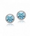 Platinum Flashed Silver Zirconia Earrings - bermuda-blue - CA12DUCFGTB