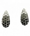 Vintage Simulated Rhinestone Clip-On Earrings - Black Gray Clear - CC115WH3KK5