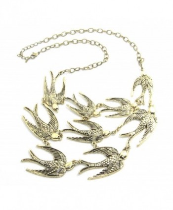 Vintage Anthropologie Swallow Brass Bib Necklace Statement - CP11NAMZNML