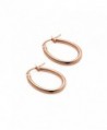 Flashed Sterling Round Tube Polished Earrings in Women's Hoop Earrings