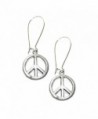 Silver Peace Sign Kidney-wire Earrings - CT110OOH0Q1