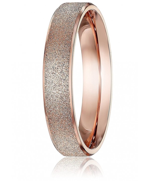 Fashion Jewelry Brand Women's Titanium Rose Gold Wedding Engagement Band Ring - CV12ITVLJJT