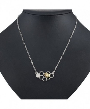 MJARTORIA Silver Honeycomb Pendant Necklace in Women's Pendants
