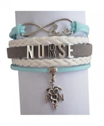 Nurse Bracelet- Nurse Charm Bracelet Makes Perfect Nurse Gifts - Teal/Gray - C512DPM6E2J