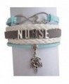 Nurse Bracelet- Nurse Charm Bracelet Makes Perfect Nurse Gifts - Teal/Gray - C512DPM6E2J