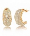Mytys Rose Gold Fishnet CZ Semicircle Ear Stud Earringsfor Women - CX12EWLIDAH