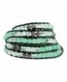 Stackable Beaded Wrap Bracelet with Simulated Green Quartz and Transparent Beads - CK11DPQBH2N