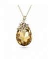 Alantyer Necklace Teardrop Swarovski Birthstone - Light Topaz - CB185LW7YYN