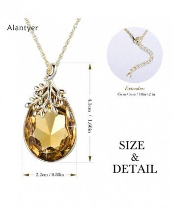 Alantyer Necklace Teardrop Swarovski Birthstone in Women's Pendants