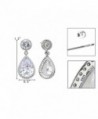 EleQueen Sterling Zirconia Teardrop Earrings in Women's Drop & Dangle Earrings