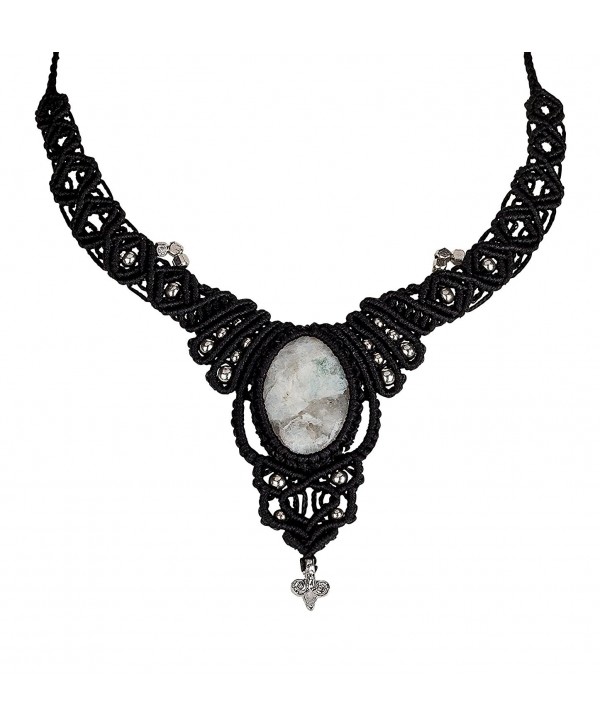 Handmade Necklace Moonstone SPUNKYsoul Collection - C6188LGGSMC