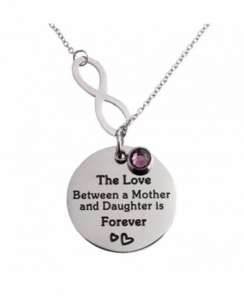 R.H. Jewelry Stainless Steel Pendant Purple Acrylic Charm Mother and Daughter Infinity Love Necklac - C311LBXD3ZV