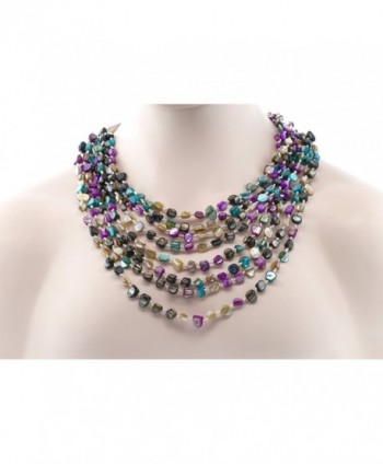 MultiColor Simulated Pearls Multi Strand Necklace in Women's Pendants