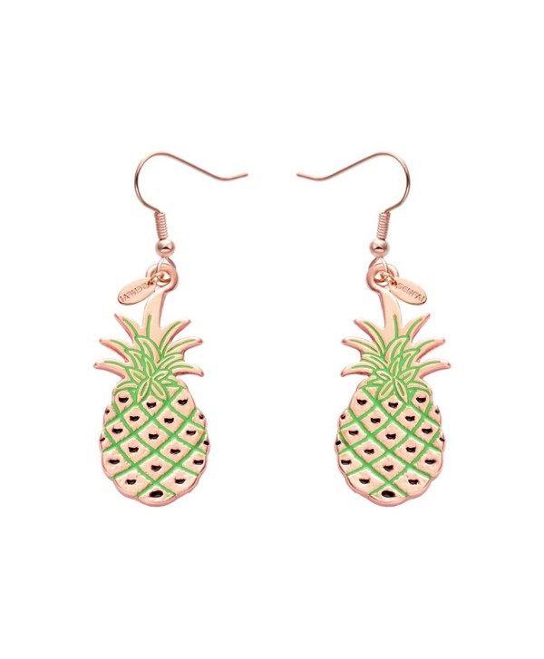 SENFAI Cute Pineapple Hoop Earrings Simple Fun Fruit Earrings Punk Hip Hop Night Club Jewelry Accessories - CY12G5QDIHV