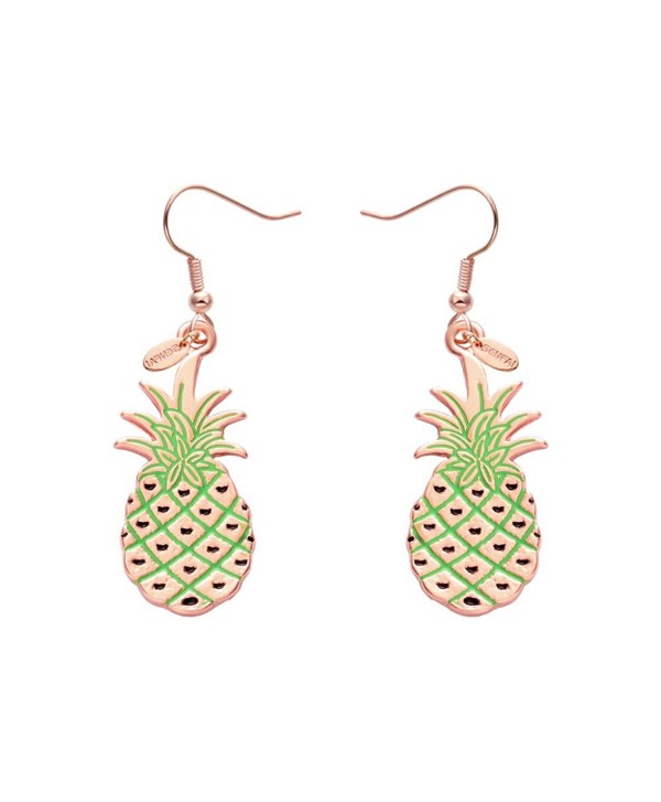 SENFAI Cute Pineapple Hoop Earrings Simple Fun Fruit Earrings Punk Hip Hop Night Club Jewelry Accessories - CY12G5QDIHV