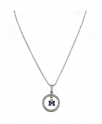Rosemarie Collections Women's Crystal Hoop Pendant Necklace "University of Michigan Wolverines" - CR12O1E980Y