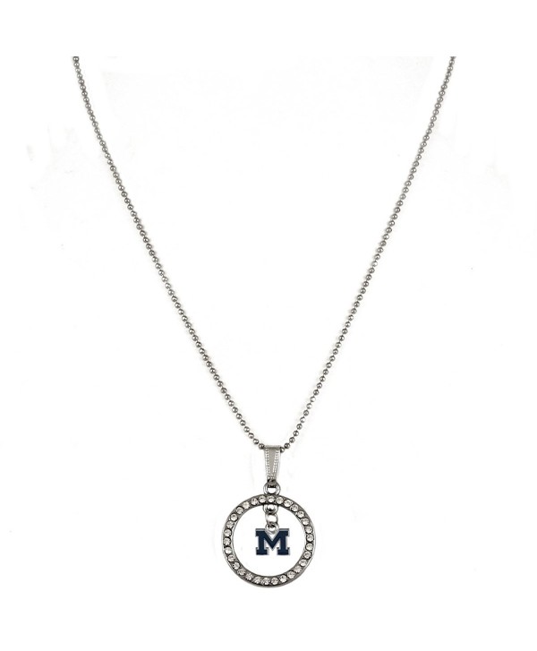 Rosemarie Collections Women's Crystal Hoop Pendant Necklace "University of Michigan Wolverines" - CR12O1E980Y