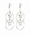 Silver Metal Pendant Dangling Earrings