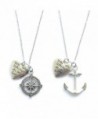 2 Anchor And Compass You Are Always In My Heart Necklace or Keychains Best Friends BFF Sisters Couples - C91243WQT0H
