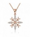 KAVANI Snowflake Pendant Necklace Crystal rhinestone as Christmas Gift for Women Girls - Rose Gold Snowflake - C91887QWN7I