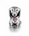 925 Sterling Silver Puppy Dog Animal Charms Crystal Jewelry Bead Fit Bracelets for Women - CB11PL0YZ3J