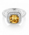 Cushion Yellow Citrine Sterling Engagement