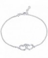Bracelet YL Sterling Adjustable Bracelet Girls Valentines - Double Heart - CV12N37PKM8