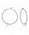 Sterling Silver Ocean side Earrings Twisted Hoop Silver Body Gold Tone Ball with CZ - CP11VG8159H