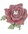 EVER FAITH Women's Austrian Crystal Blooming Beautiful Rose Flower Brooch - Pink Silver-Tone - CH11ZH5MKUN