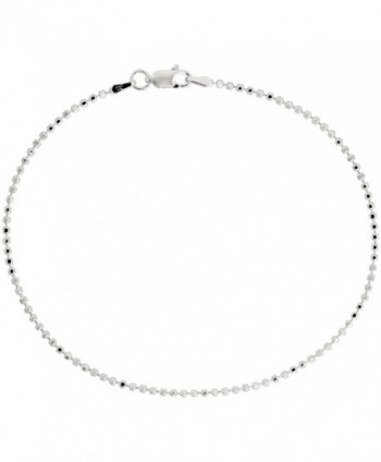 Sterling Silver Faceted Pallini Bead Ball Chain Necklaces & Bracelets 1.8mm Nickel Free Italy- 7-30 inch - C0114GQGIHZ
