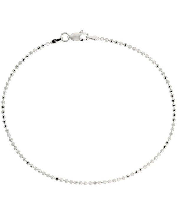 Sterling Silver Faceted Pallini Bead Ball Chain Necklaces & Bracelets 1.8mm Nickel Free Italy- 7-30 inch - C0114GQGIHZ