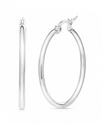 Stainless Steel Hoop Earrings (30mm) - CI182XUEWHX