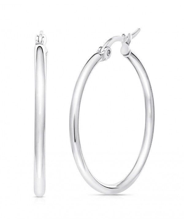 Stainless Steel Hoop Earrings (30mm) - CI182XUEWHX