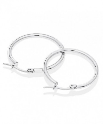 Stainless Steel Hoop Earrings 30mm in Women's Hoop Earrings