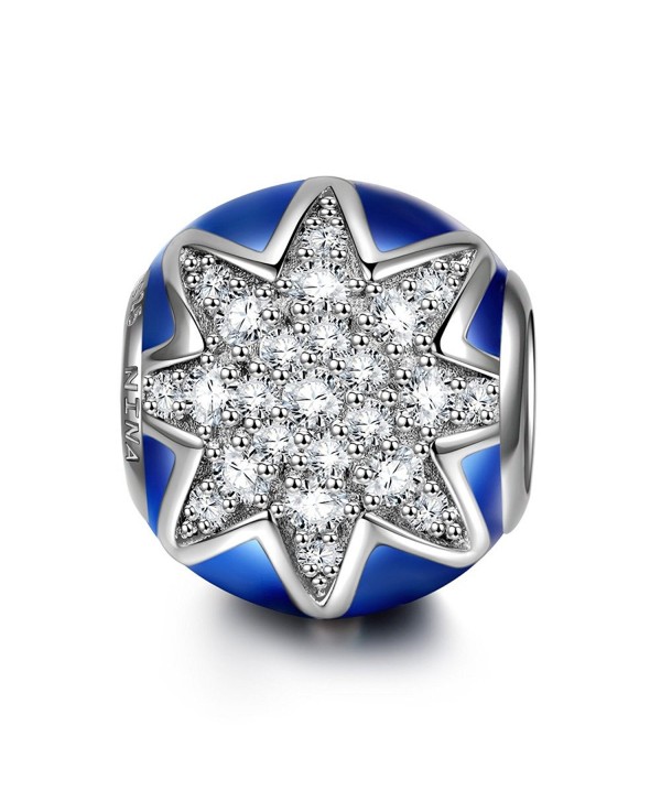 NinaQueen "Twinkle Star" 925 Sterling Silver Gemstone Dark Blue Bead Charms - C712NTWNDCB