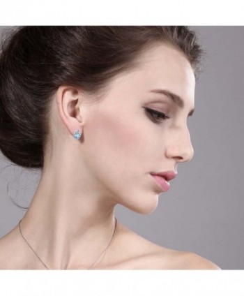 Round Topaz Created Sapphire Earrings