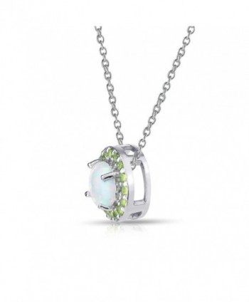Sterling Silver Simulated Peridot Necklace in Women's Pendants