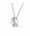 Sterling Silver Simulated Peridot Necklace in Women's Pendants