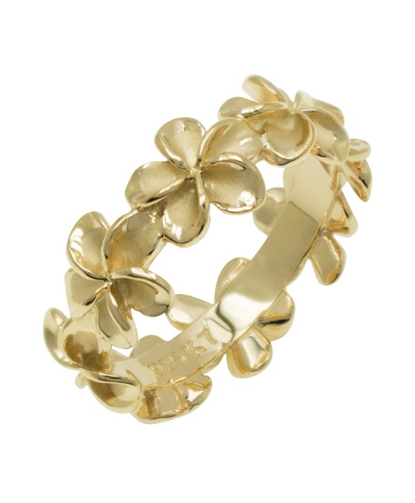 Plumeria Eternity Ring with14K Yellow Gold Finish - 8mm - CT1175SBRU9