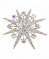 EVER FAITH Snowflake Star Brooch Iridescent Clear AB Austrian Crystal - CK11FMDGZTR